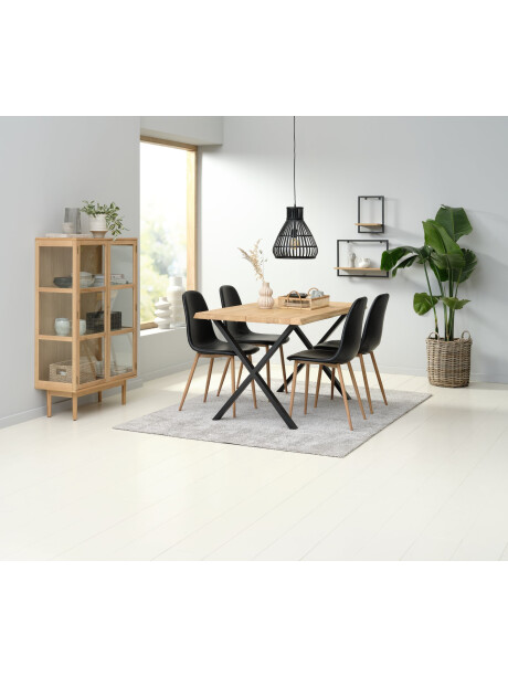 Silla de comedor JONSTRUP polipiel negro Silla de comedor JONSTRUP polipiel negro