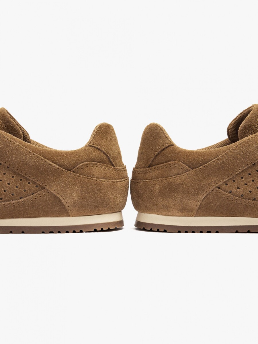Zapatillas De Piel Monocromáticas camel