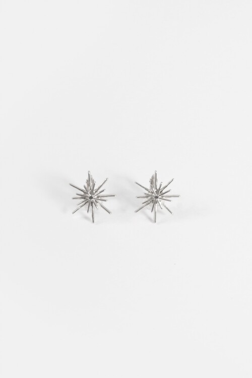 Caravanas sol clip plateado