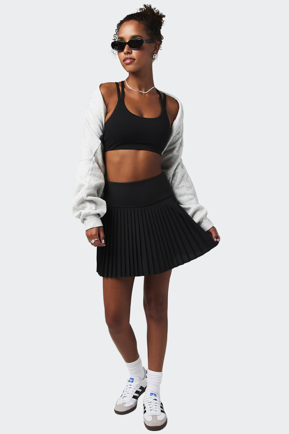 Falda Fabletics Hot Shot Pleated Negro
