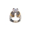 Anillo Halo-Plata y Oro-Piedra Zirconia-AN5274 conpiedra