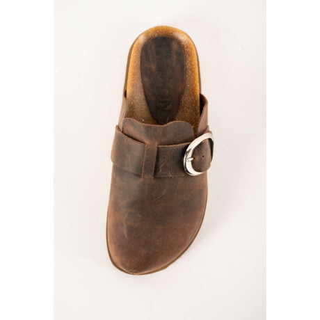 Zueco Cuero Chocolate