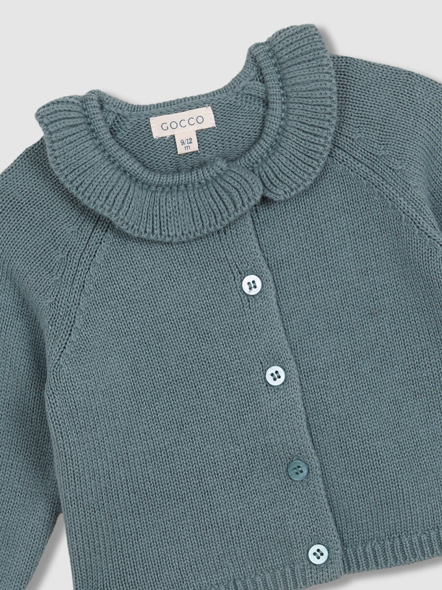 Chaqueta Cuello Volante Azul