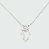 Colgante con cadena Mano de Fátima MOON en plata 925 con un brillante Colgante con cadena Mano de Fátima MOON en plata 925 con un brillante