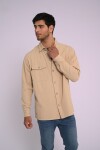 Sobrecamisa de gabardina Beige