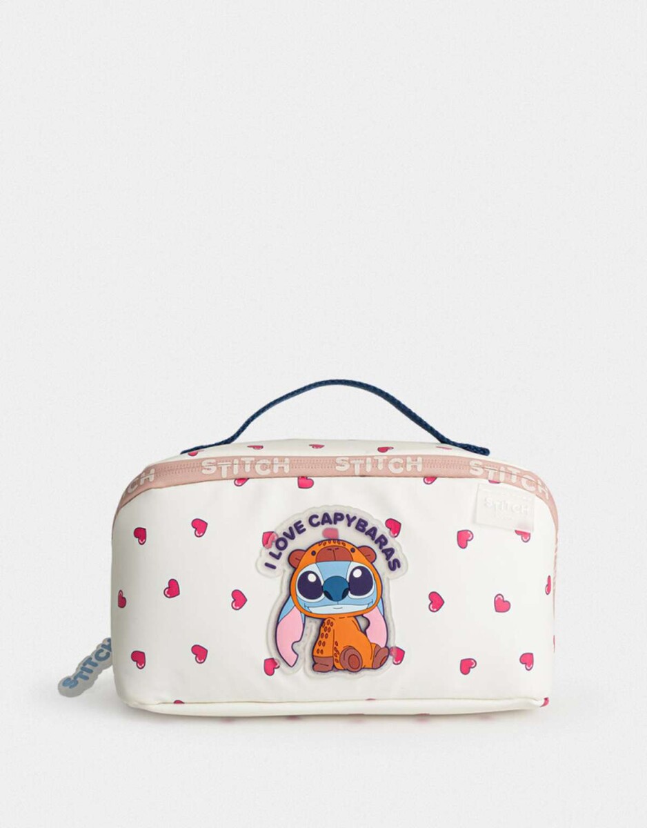 Portacosméticos ''stitch Capybara'' - Blanco Crema 