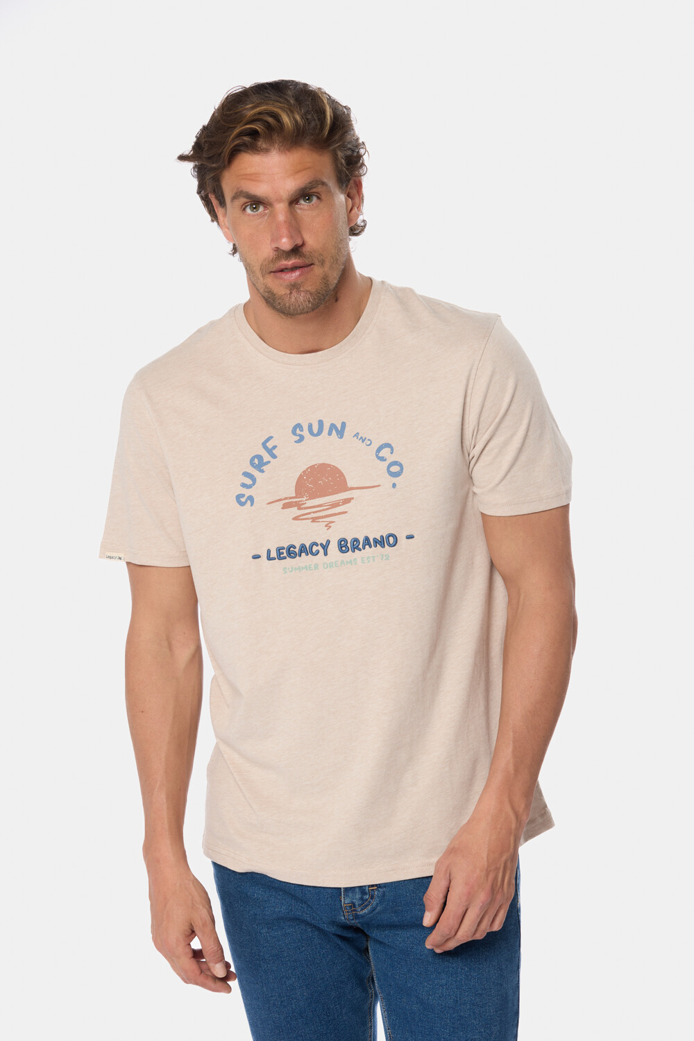 REMERA BORDADA Beige