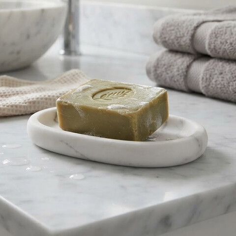 Jabonera de Resina y Madera BLANCO
