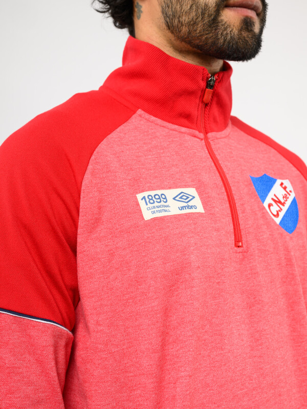 BUZO MEDIO CIERRE UNIT Nacional Hombre Rojo