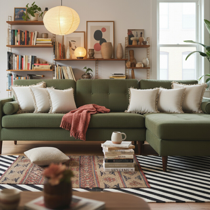 Funda de almohadón algodón marfil 45x45cm