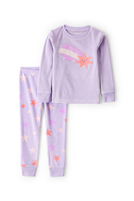Pijama dos piezas de DreamPlush, remera y pantalón, diseño estrellas Sin color