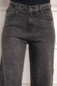 Jean Recto Apliques Negro