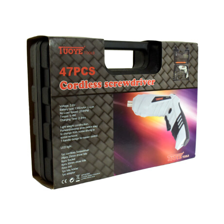 Atornillador Taladro recargable Portátil con accesorios Negro