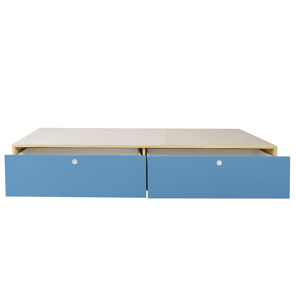 CAMA CAJONES 1 PLAZA MDF AZUL FUNCIONAL IGOR