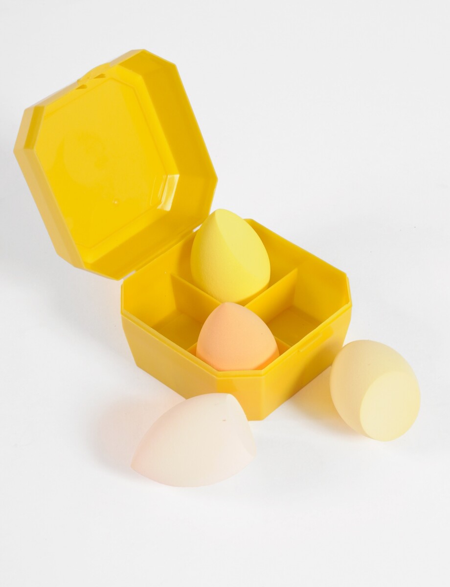 Set de cuatro esponjas faciales - amarillo 