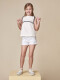 Camiseta Con Detalle De Ondas A Contraste Blanco