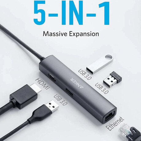 Anker Powerexpand+ 5 En 1 Usb-c Ultra Slim Anker Powerexpand+ 5 En 1 Usb-c Ultra Slim