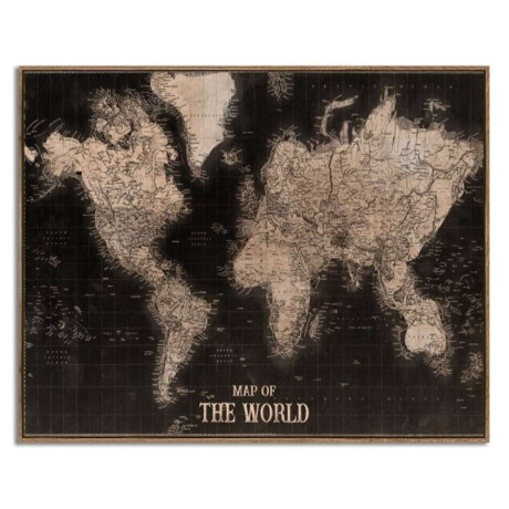 Cuadro Canvas 40X50Cm Marco Map Of The World