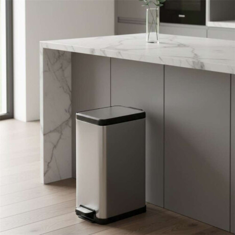 Papelera Rect 18L C/Pedal Acero Inox Mate