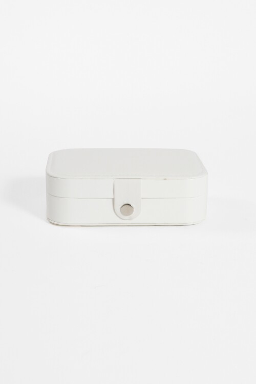 Alhajero organizador rectangular con broche blanco