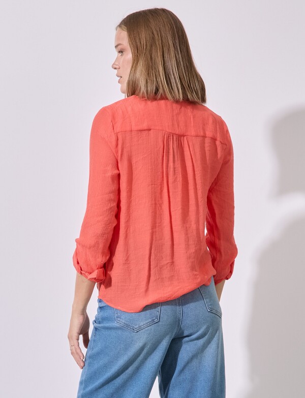 Blusa Botones Nudo ANARANJADO