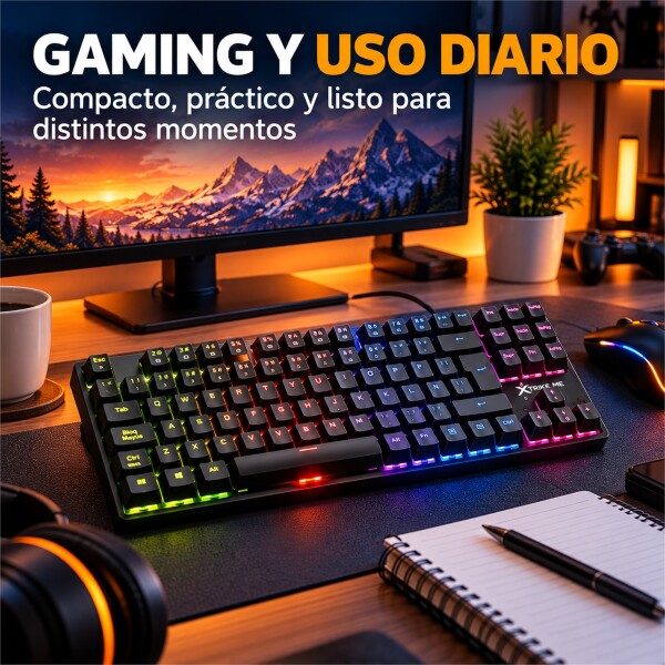 Teclado Gamer Mecánico RGB Xtrike Me GK-989B Anti-ghosting Color Negro
