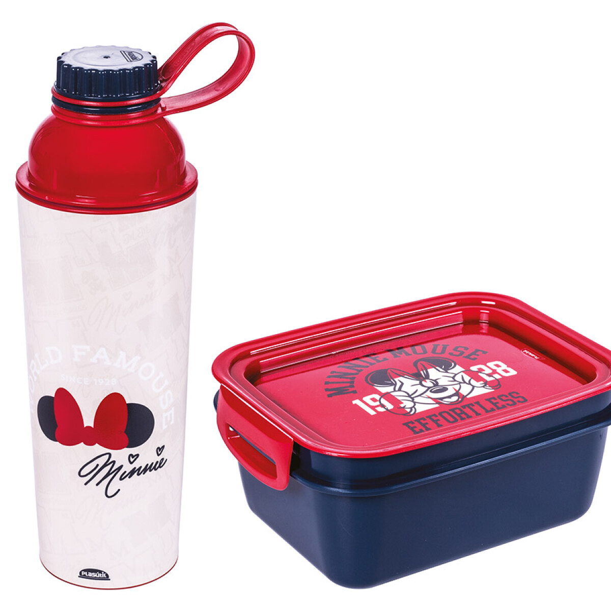 Set Infantil Pote 850Ml y Botella Con Tapa Rosca De 660Ml - MINNIE 