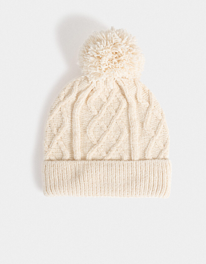 Gorros Infantiles Gorros Tejido Trenzado Crudo - Blanco Crudo