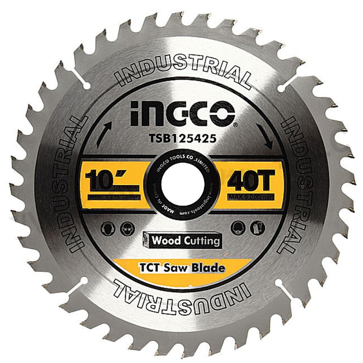 DISCO SIERRA INGLETADORA 10´´ 40 DIENTES MADERA INGCO TSB125425 