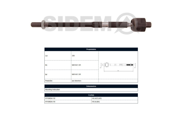 Mate Hyundai I10 14-25 Der/Izq Mate Hyundai I10 14-25 Der/Izq