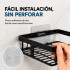 Organizador Baño Estante 5 Piezas Adhesivo Acero Inoxidable Negro 1