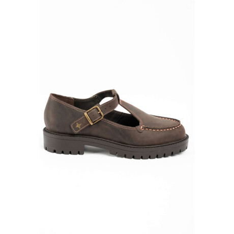 Zapato Guillermina Cuero Chocolate