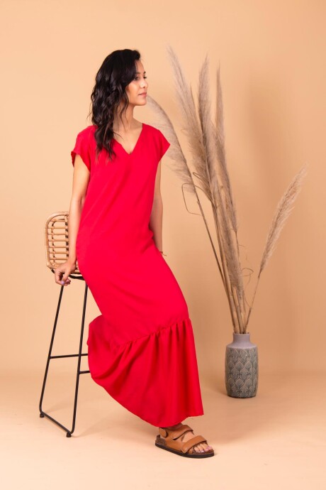 VESTIDO NIZA LARGO ROJO