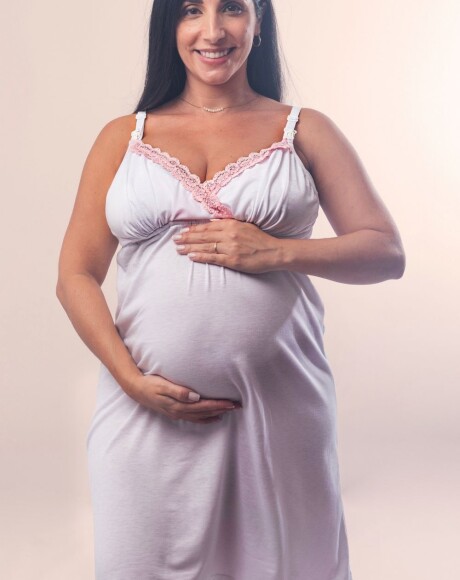 Solera Maternal Chloe Blanco y Rosa