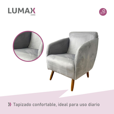 Pack x2 Sillón poltrona 1 cuerpo Lumax Kira nórdico de tela Granito