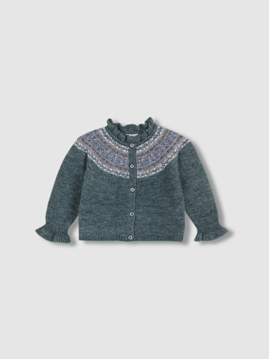 Chaqueta De Greca Con Volante Verdoso