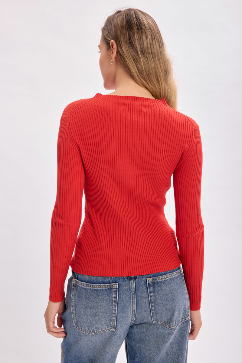 Polera punto de rib Rojo