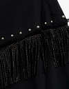 Camperas Camisaco Con Flecos - Negro