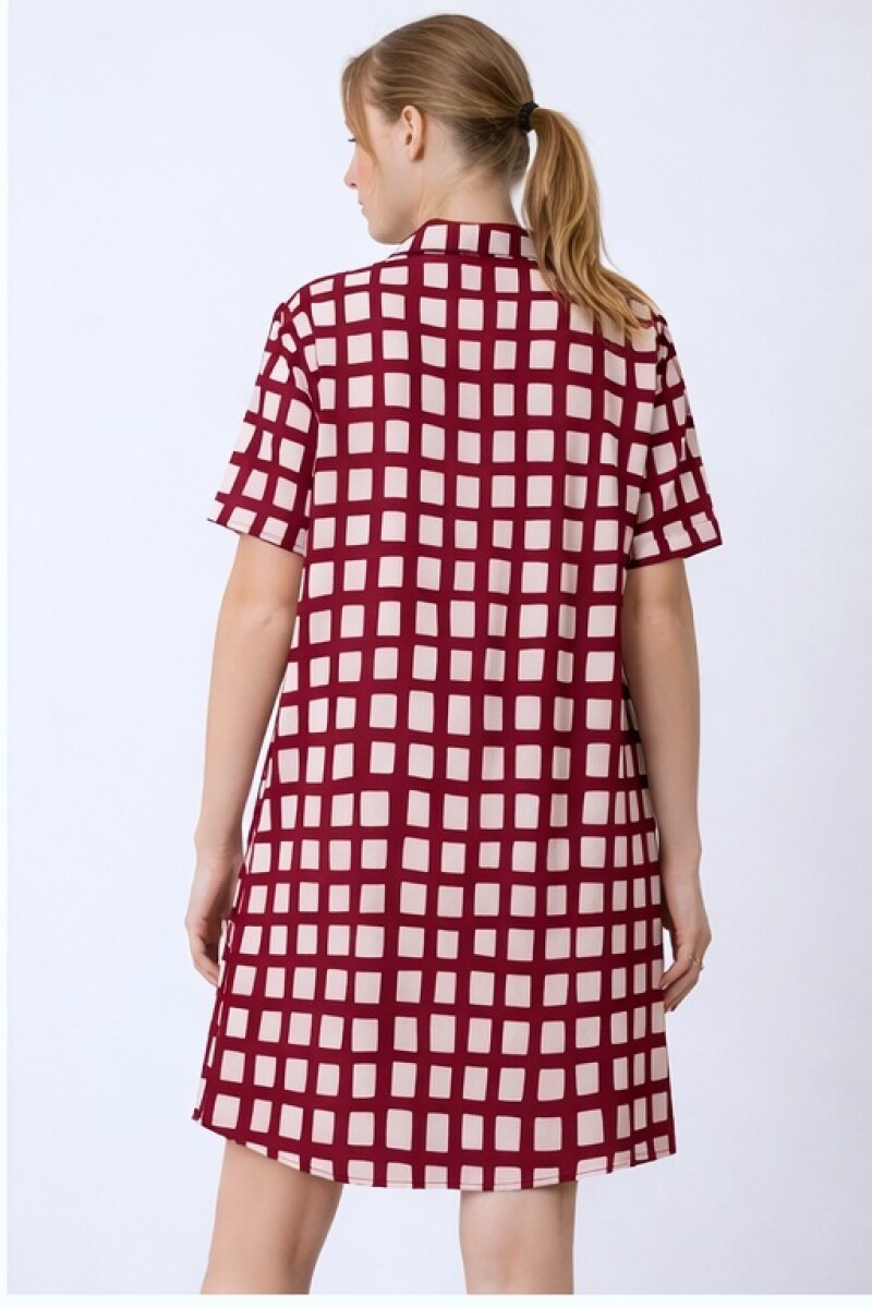 Camisa Maternal Pupa – Viscosa suave con bolsillos prácticos Estampa Borgoña