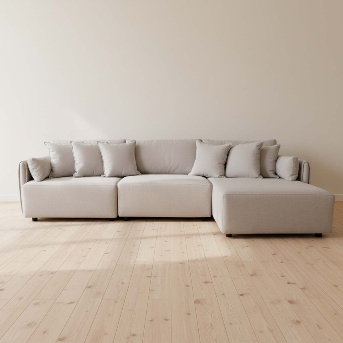 SOFÁ C/CHAISE - MÁS DE 4 CUERPOS TELA NATURAL-BEIGE AMALFI BEIGE 