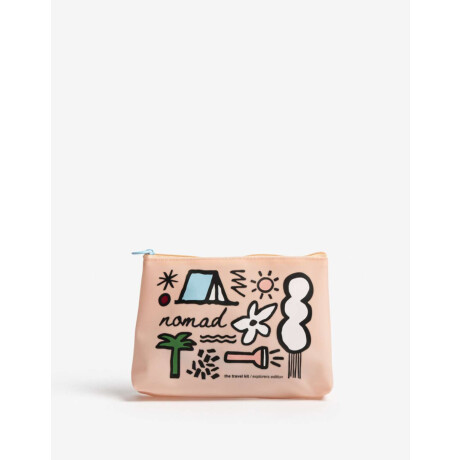 Set Pouch De Viaje. Contiene Pouch Con Cierre Y 4 Recipientes Plásticos Recargables Combinacion Multicolor