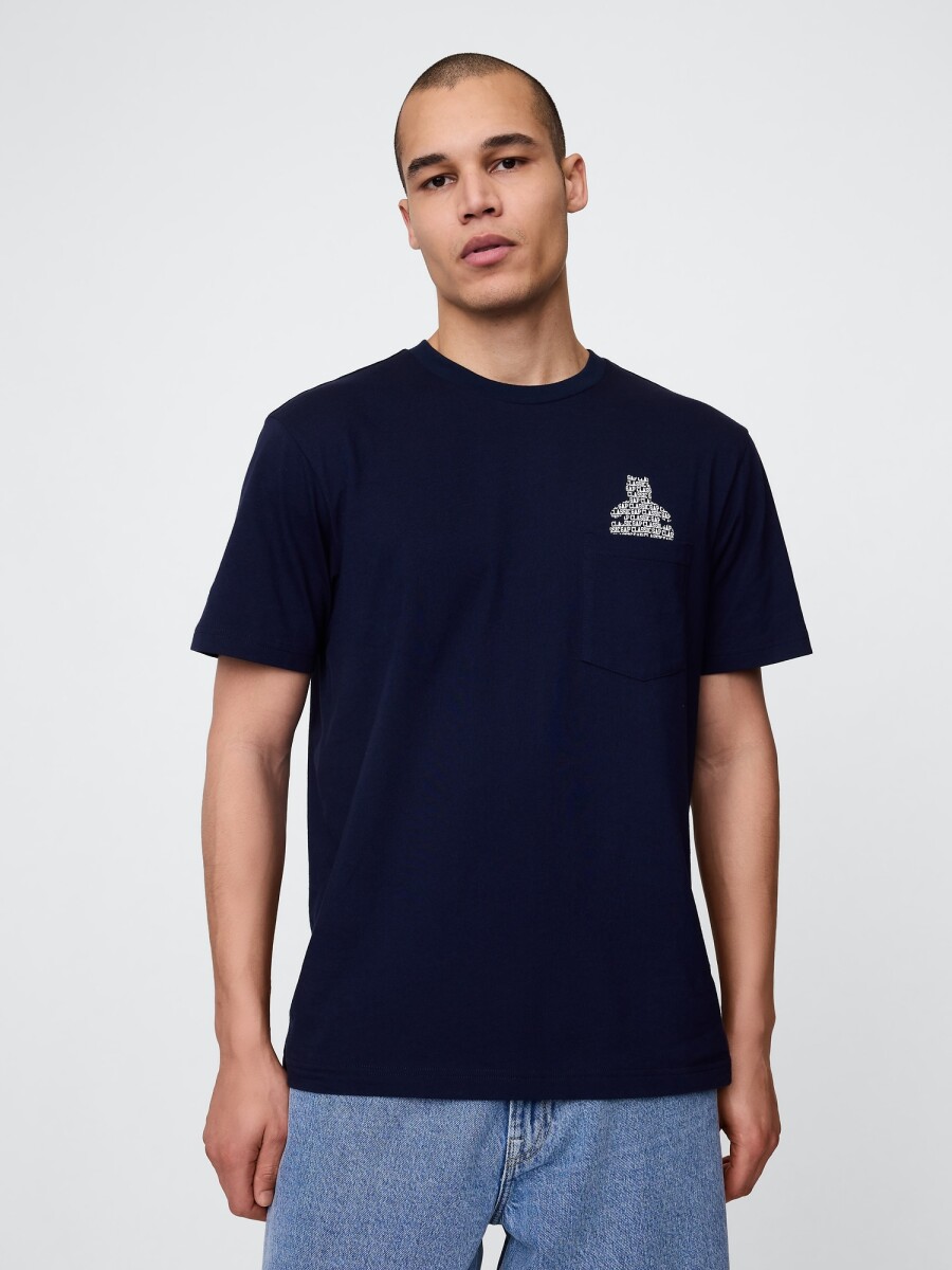 Remera Con Bolsillo Oso Brannan Hombre - Navy Uniform 