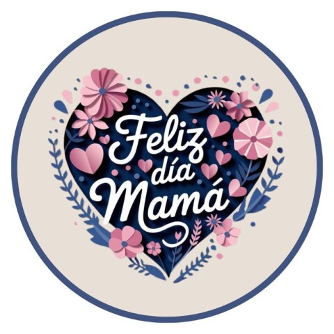 Lámina Feliz Día Mamá Azul Red.