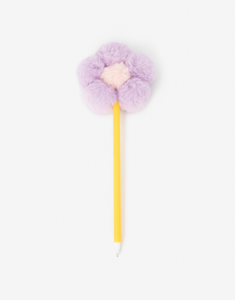 Lapices y Lapiceras Lapicera Lapicera Con Flor De Plush - Violeta Lila