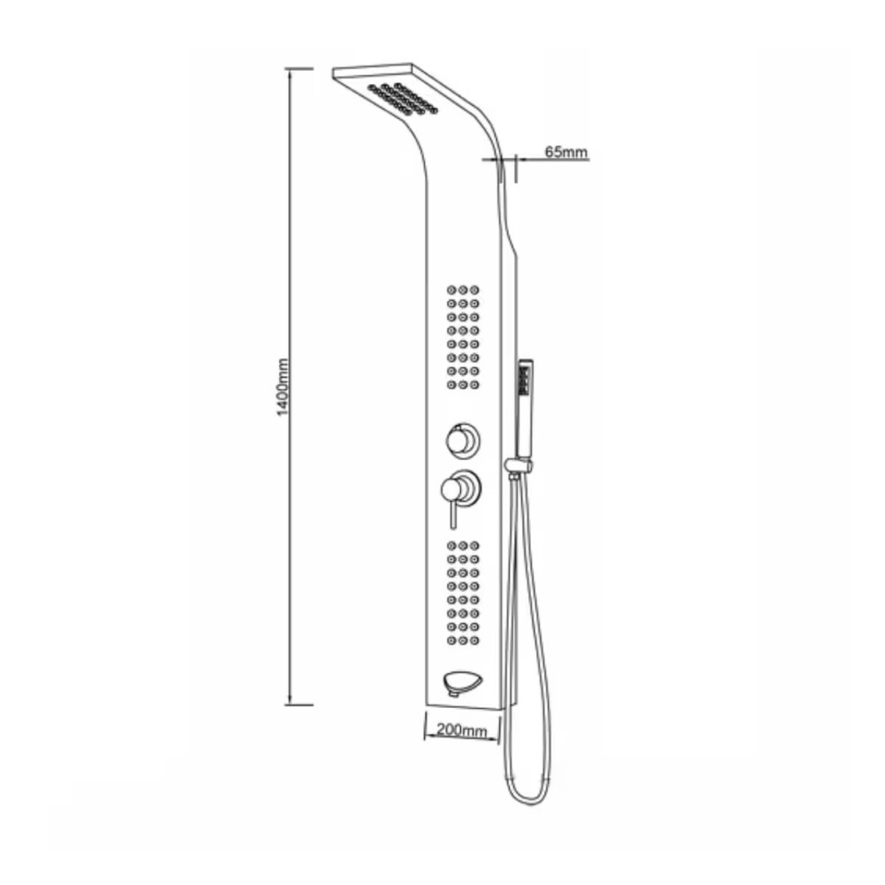 Panel de ducha monocomando exterior con transferencia, 4 vías ducha escocesa OXFORD Cromado Panel De Ducha Monocomando Exterior Con Transferencia, 4 Vías Ducha Escocesa Oxford Cromado
