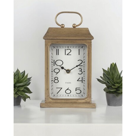 Reloj Analógico de Mesa Vintage Selecta Simil Madera 28x16cm Madera