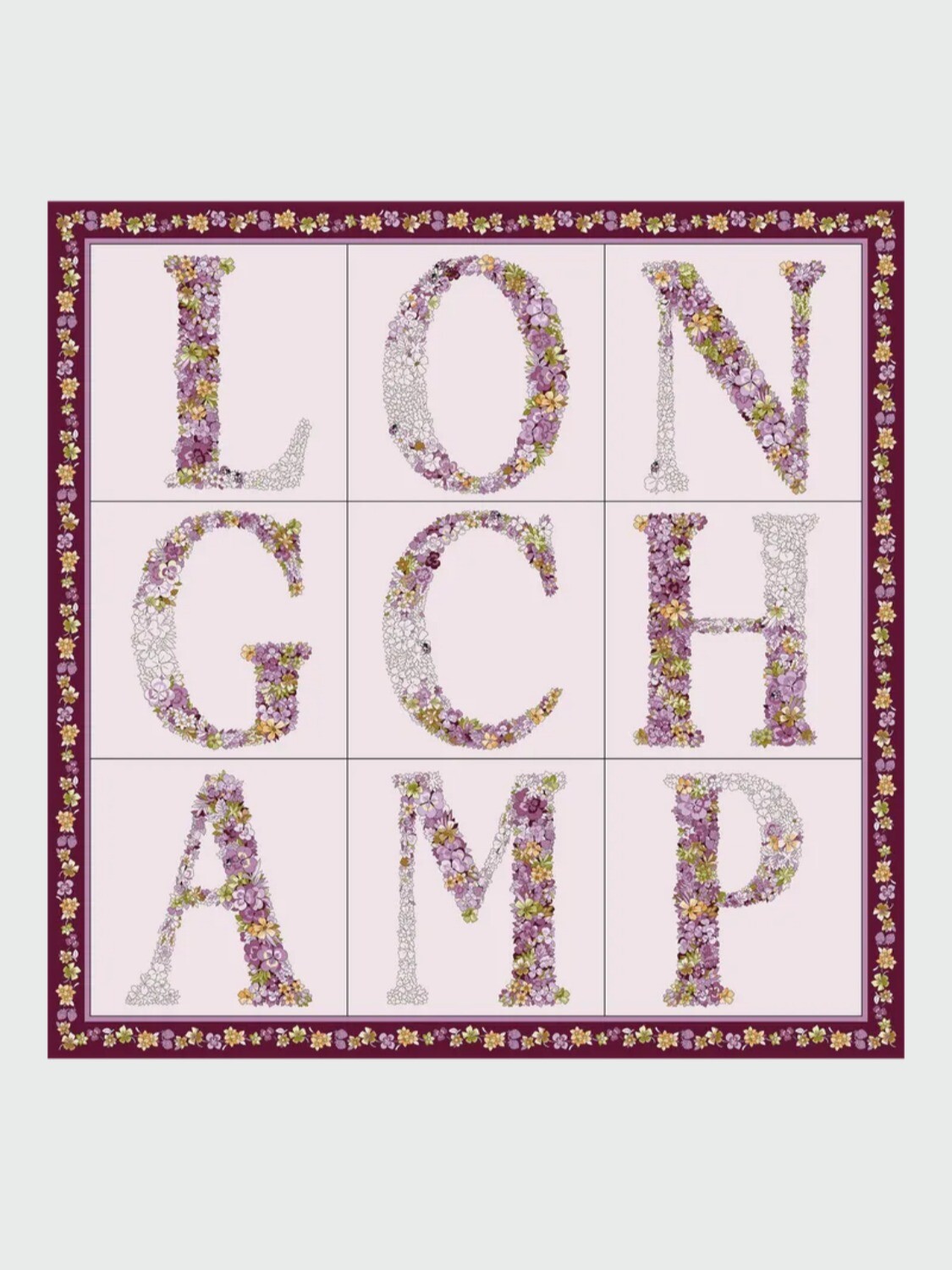 LONGCHAMP - PAÑUELO DE SEDA 50X50 CM, LE JARDIN FLEURI Alta Automática