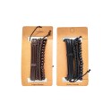 PULSERA ECO CUERO X 3 UNIDADES 13X6,8CM NEGRO