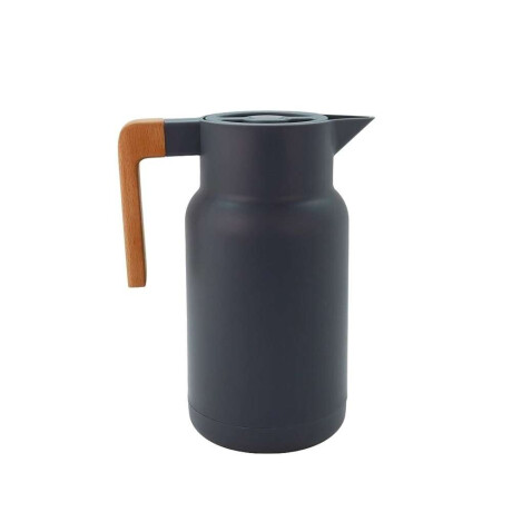 Jarra Termica Recta 1L Plastico Mango Madera Gris