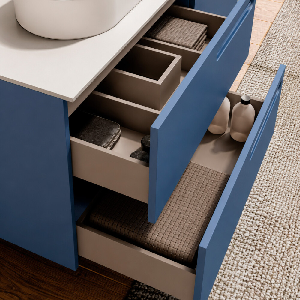 MUEBLE DE BAÑO ECONIC 120 CM AZUL VAPOR CON ENCIMERA Mueble De Baño Econic 120 Cm Azul Vapor Con Encimera